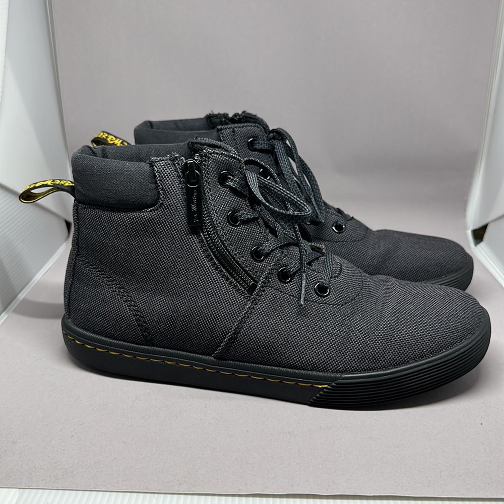Dr. Martens Maegley 5 Eye Boot Women's Charcoal Gray Woven Textile Canvas Size 8